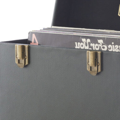 Gpo | GPO Retro SWB18GB 12 " Vinyl Record Case 35 Count Capacity Removable Lid - Rustic Green with Black Interior) | Vinyl Accessories