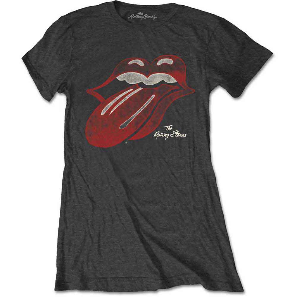 The Rolling Stones - Vintage Tongue Logo | T-Shirt Grey