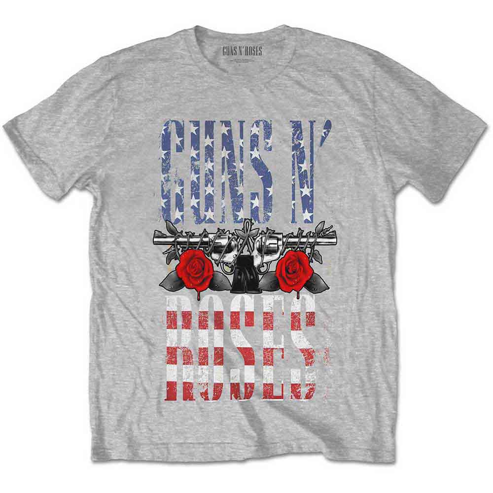 Guns N' Roses - US Flag in Logo | T-Shirt Grey
