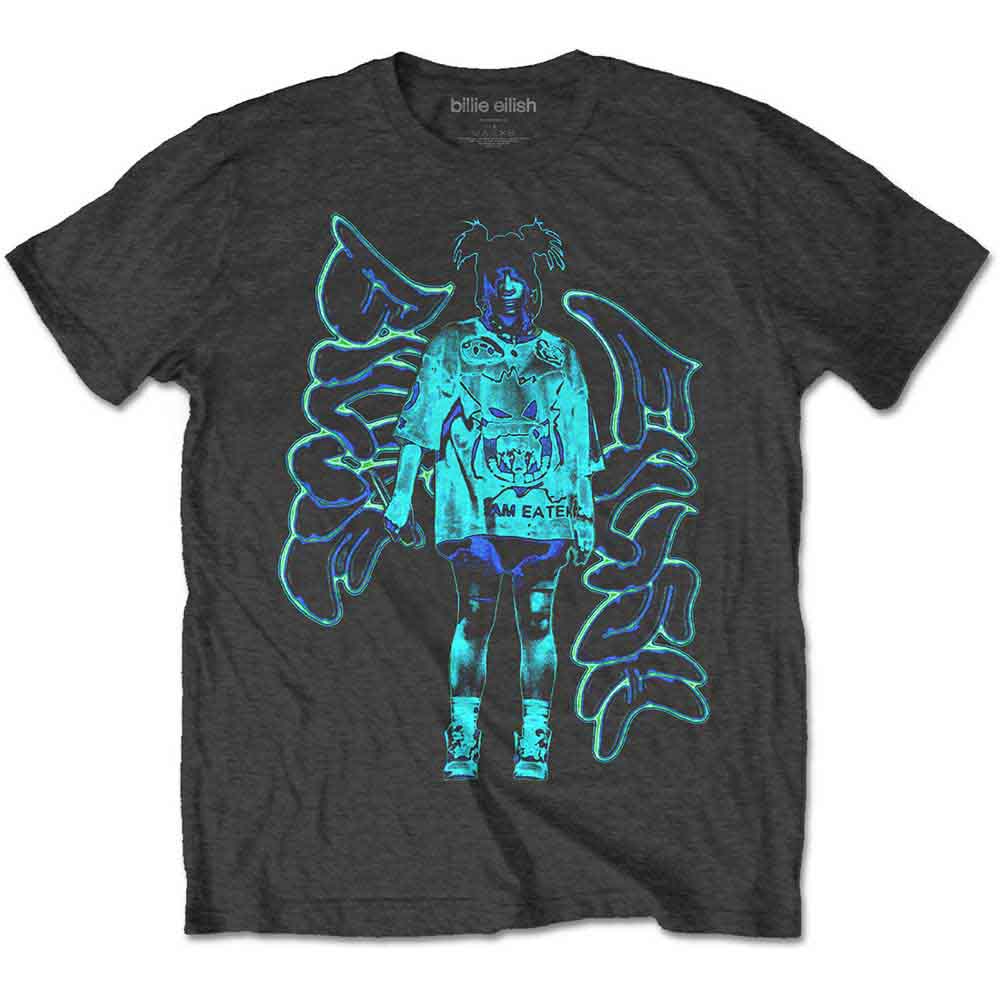 Billie Eilish - Neon Graffiti Logo | T-Shirt Grey
