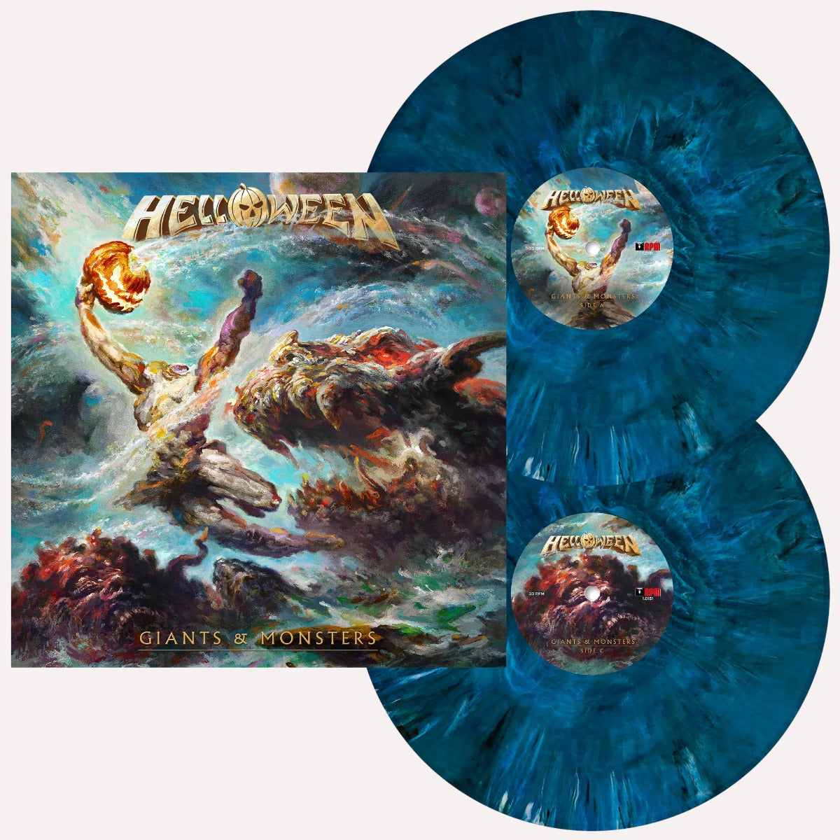 Helloween | Giants & Monsters (Ocean Blue Marbled Vinyl) (Pumpkin Etching & Booklet) [2LP] | Vinyl