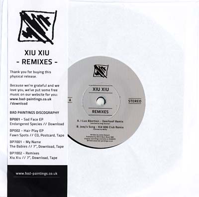 XIU XIU - I Luv Abortion (Deerhoof Remix)/Joey's Song (Kid 606 Remix) | Vinyl