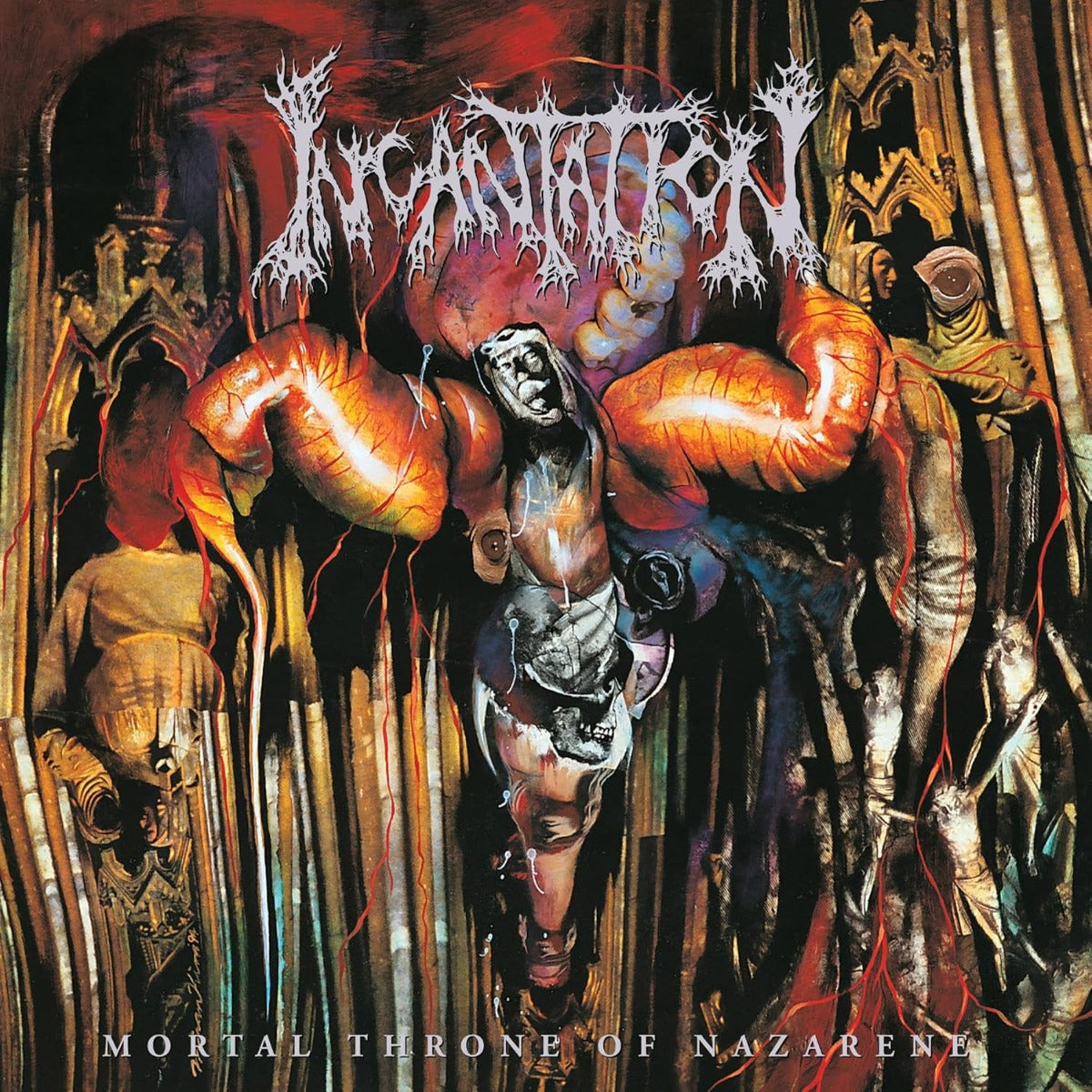 Incantation | Mortal Throne Of Nazarene ("Crushed Ripple" Blood Red Colored Vinyl) | Vinyl