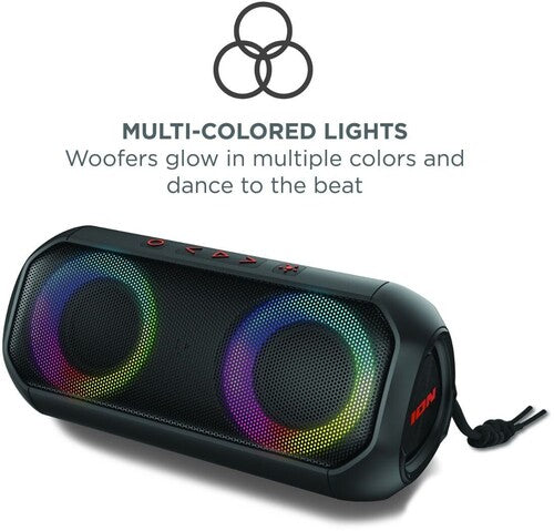 Ion | Ion iSP156 Uber Boom Portable Bluetooth Speaker - IP66 All Weather - 40W (Black) (Large Item, Bluetooth) | Portable Bluetooth Speaker