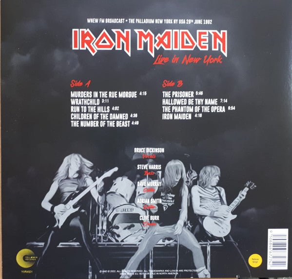 Iron Maiden | Live In New York: Palladium June 29th, 1982 (Yellow Vinyl) [Import] | Vinyl - 0