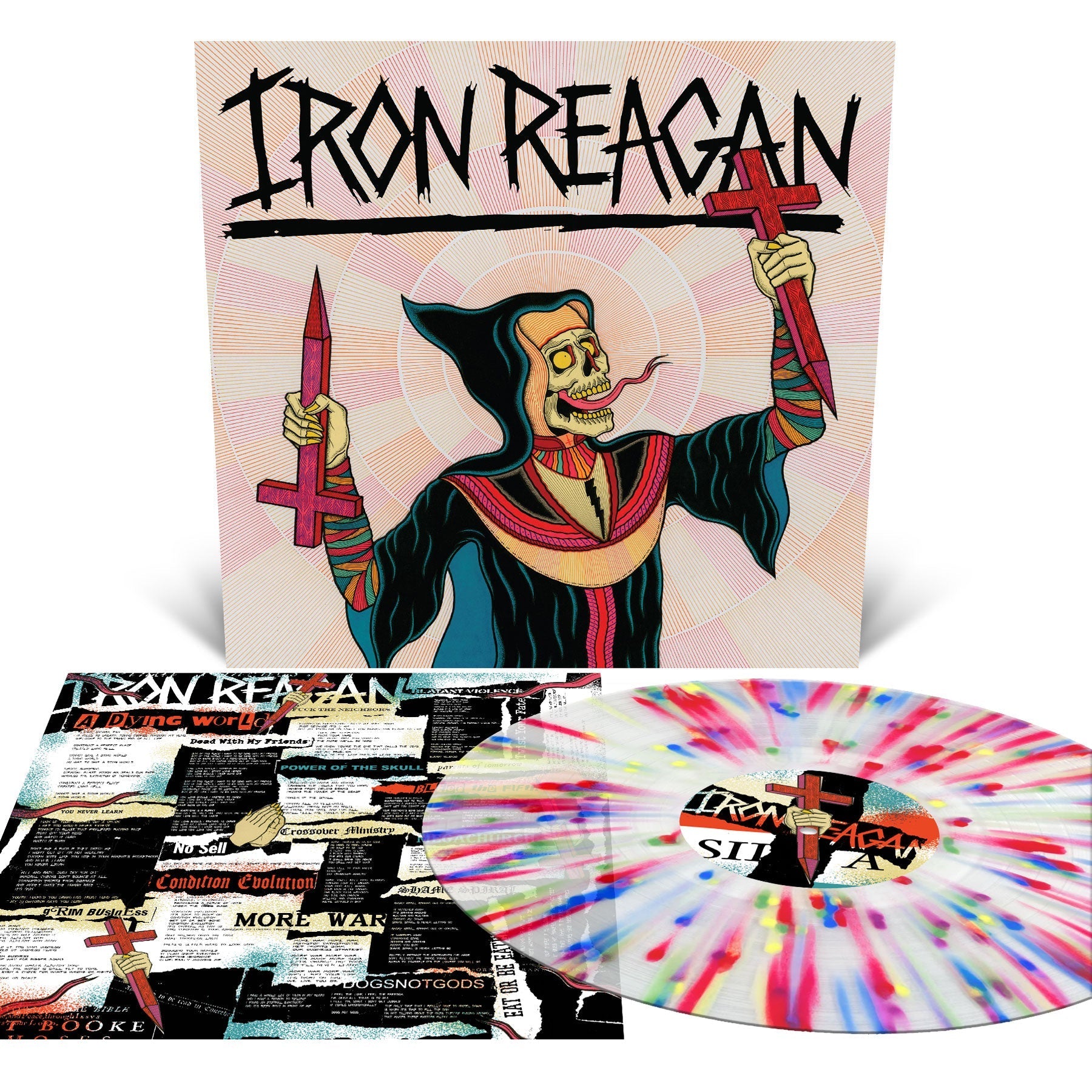 Iron Reagan - Crossover Ministry [Milky Clear With Rainbow Splatter] | Vinyl
