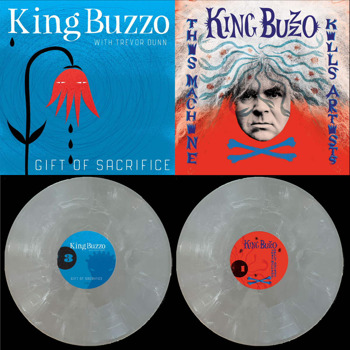 King Buzzo | This Machine Kills Artists + Gift Of Sacrifice (Indie Exclusive, Silver Streak Colored Vinyl) | Vinyl