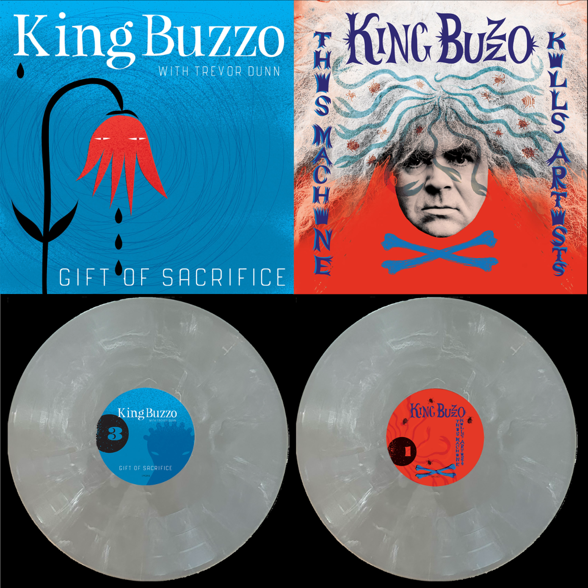 King Buzzo - This Machine Kills Artists + Gift Of Sacrifice (Indie Exclusive, Silver Streak Colored Vinyl) | Vinyl