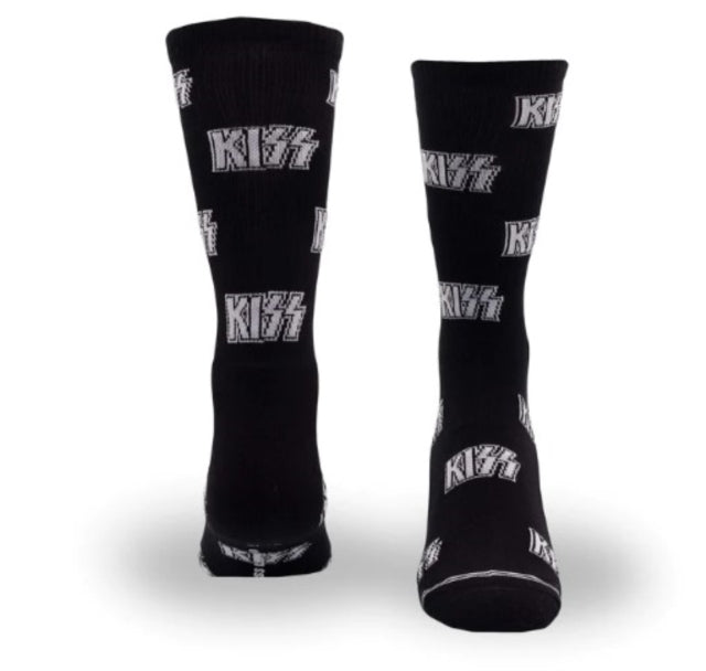 Kiss - Kiss All Over Logo Crew Socks (One Size) | Socks
