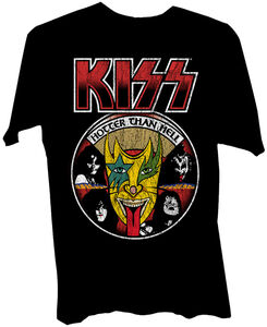 KISS | KISS Hotter Than Hell 1974 LP Back Cover Art Logo Black Unisex ShortSleeve T-shirt Large (Large Item, Large Shirt, Black) | Merchandise