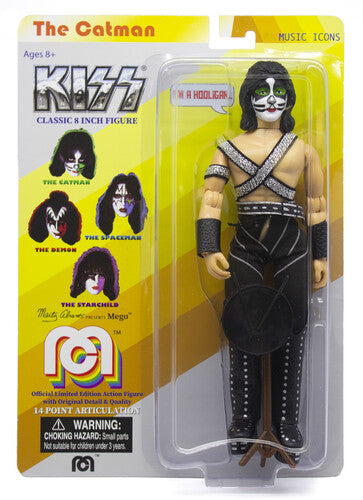 Kiss | Mego - KISS - Catman Love Gun 8" Action Figure with Drum (Large Item, Action Figure, Collectible) | Action Figure