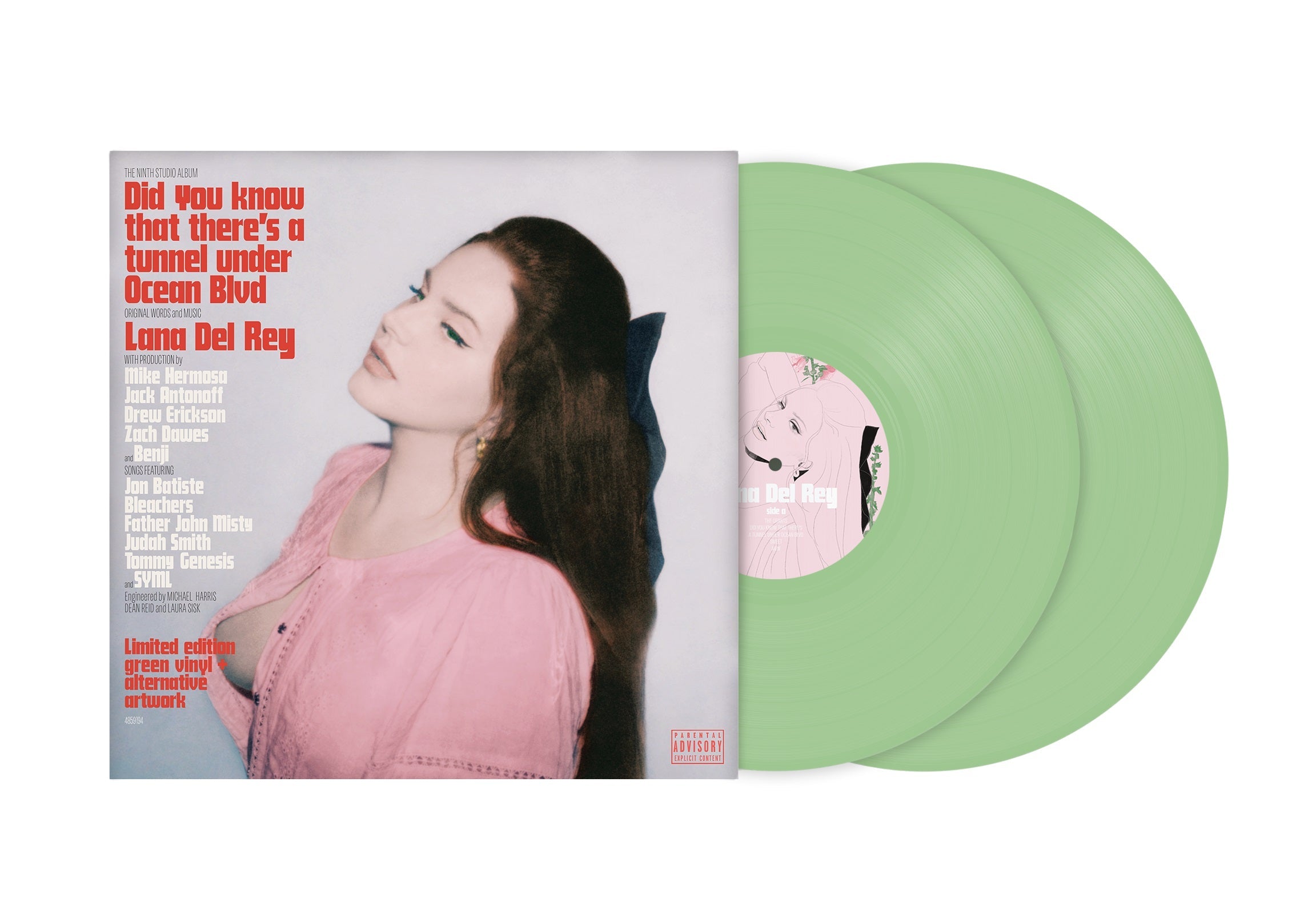 Lana Del Rey - Did You Know That There's A Tunnel Under Ocean Blvd (Alt. Cover) [Explicit Content] (Indie Exclusive, Limited Edition, Colored Vinyl, Green) (2 Lp's) | Vinyl