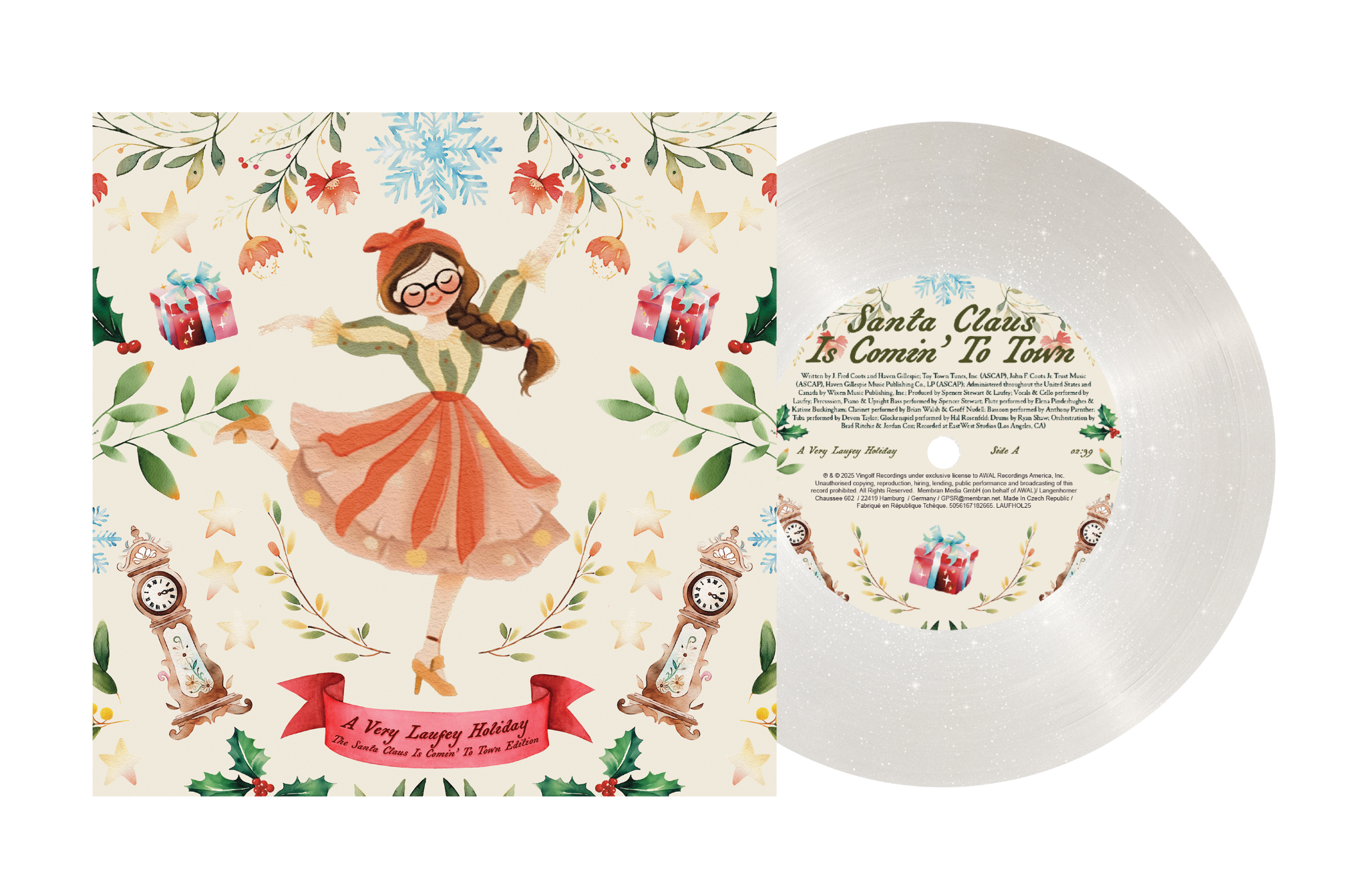 Laufey | A Very Laufey Holiday: The Santa Claus Is Comin’ To Town Edition [Snow Globe Glitter 7'] | Vinyl