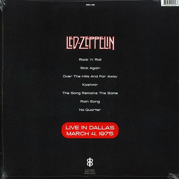 Led Zeppelin - Live In Dallas: March 4 1975 [Import] | Vinyl