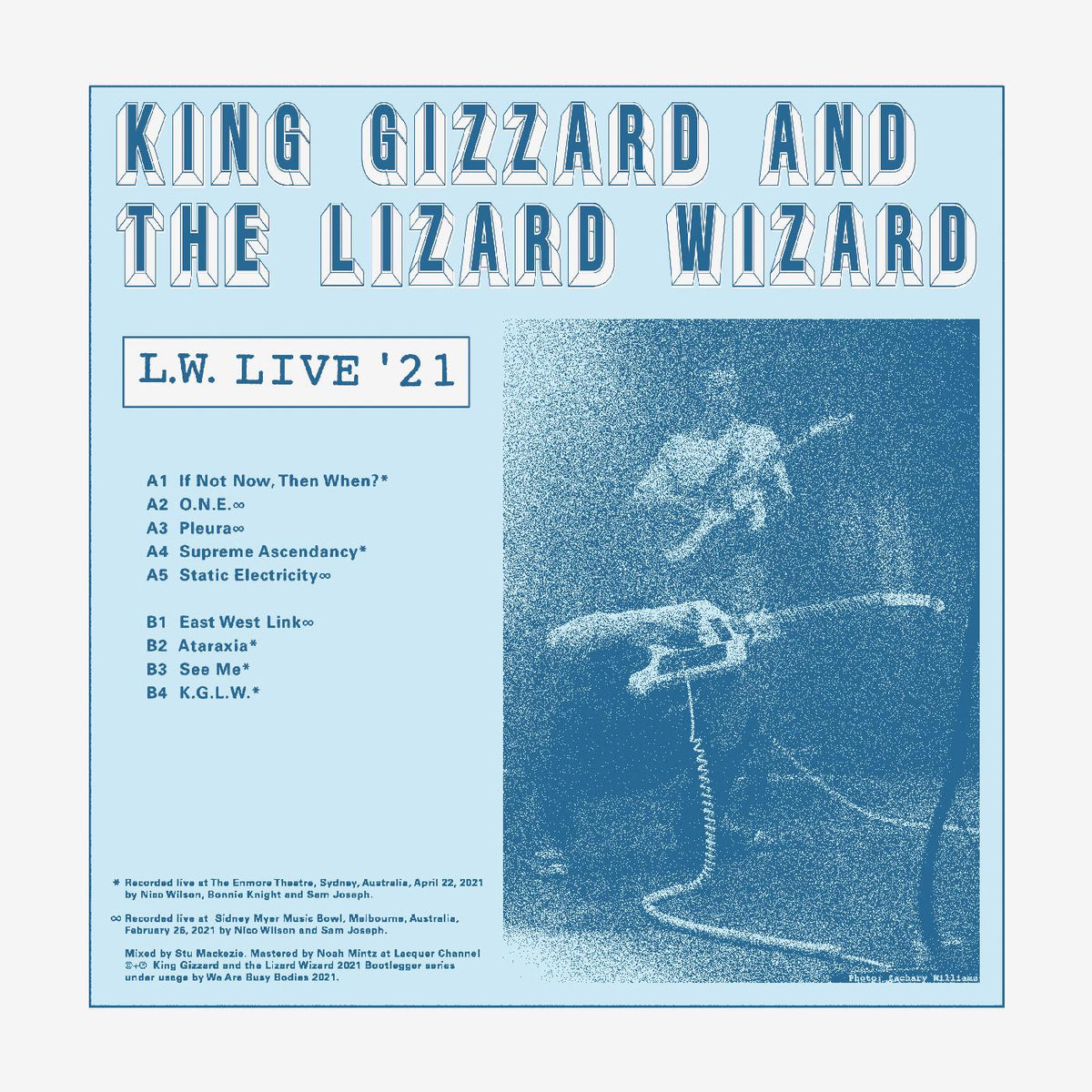 King Gizzard & The Lizard Wizard - L.W. Live in Australia [REVERSE GROOVE] (CLEAR VINYL) | Vinyl