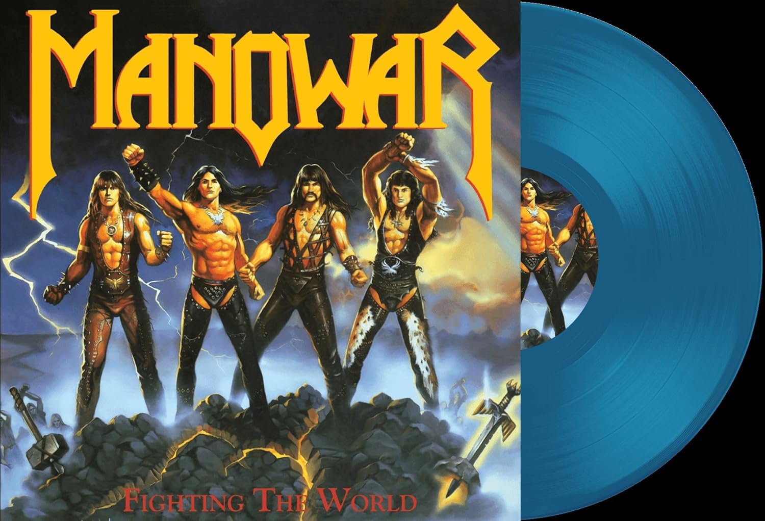 Manowar - Fighting The World (Limited Edition, Transparent Blue Colored Vinyl) [Import] | Vinyl