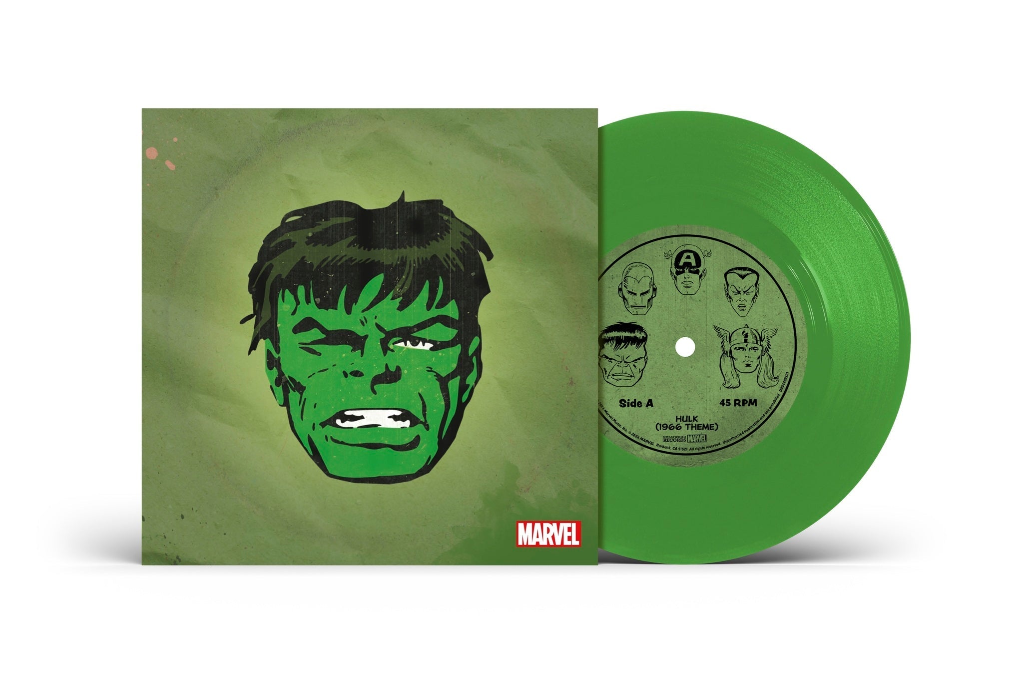 Marvel Chorus - Hulk (1966 Theme) / Merry Marvel Marching Society [Translucent Green 7" Single] | Vinyl