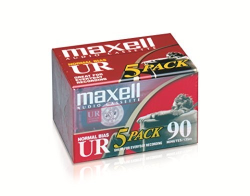 Maxell | Maxell 108562 UR-90 5PK Normal Bias Audio Cassettes 90 Minute With Cases 5 Pack | Cassette
