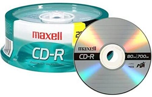 Maxell | Maxell 648445 CD-R 700 CD-R CD Recordable Discs 48X 700MB 80 Min Spindle 25 Pack | CD