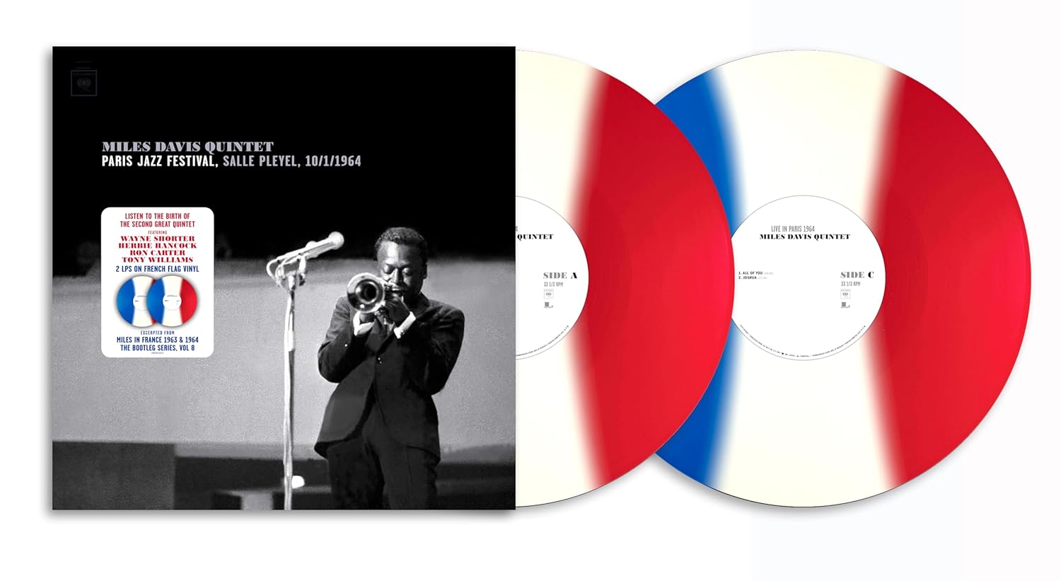Miles Davis | Paris Jazz Festival, Salle Pleyel 10/1/1964 (Blue, White & Red Colored Vinyl, Remastered) (2 Lp) | Vinyl