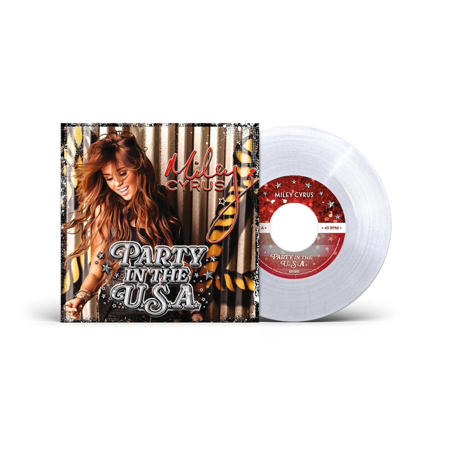 Miley Cyrus - Party In The U.S.A. [Clear/Glitter 7" Single] | Vinyl