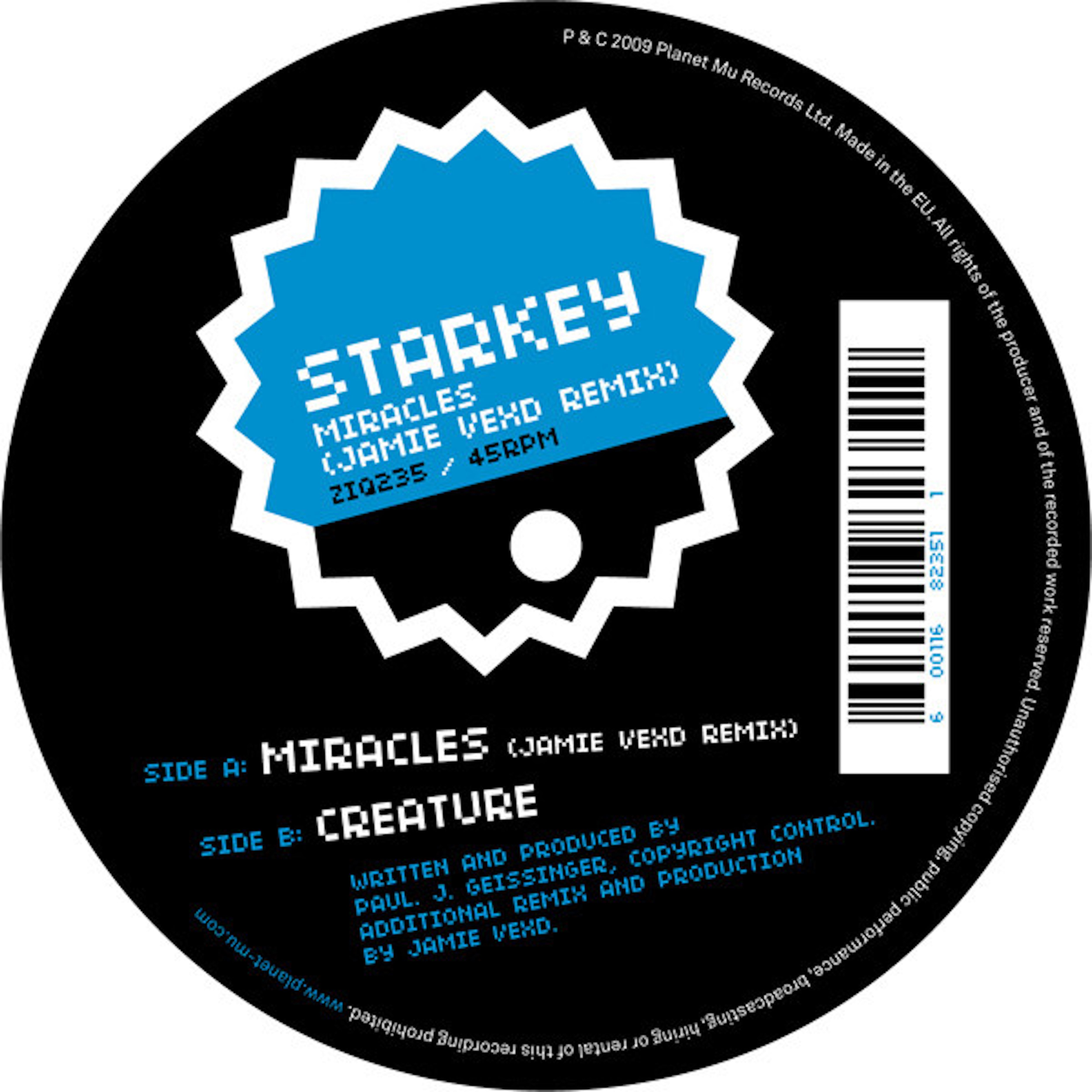 Starkey - Miracles (Jamie Vex?d vs Starkey Remix) - 12" | Vinyl