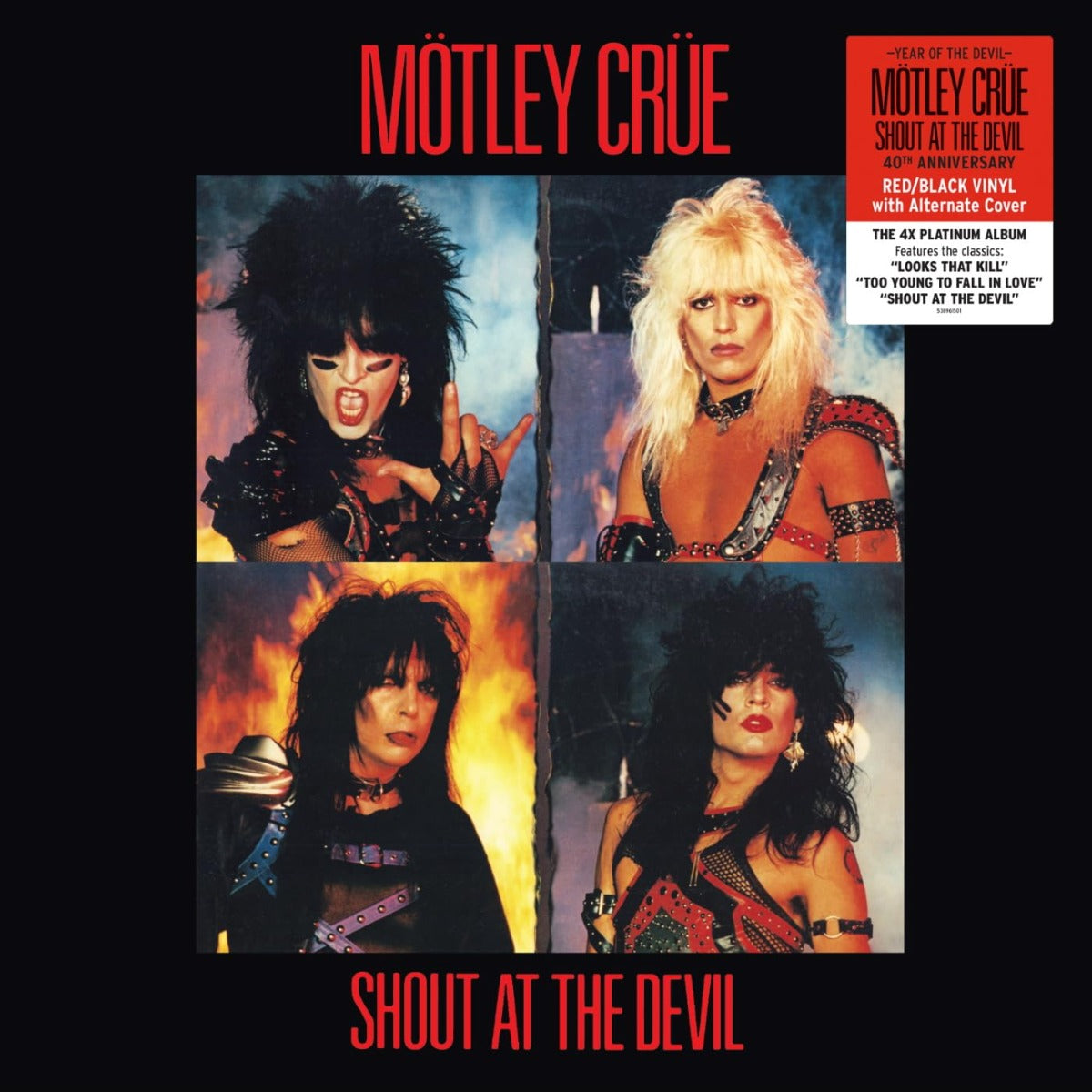 Motley Crue | Shout At The Devil: 40th Anniversary Edition (Limited Edition, Alternate Cover, Red & Black Colored Vinyl) | Vinyl