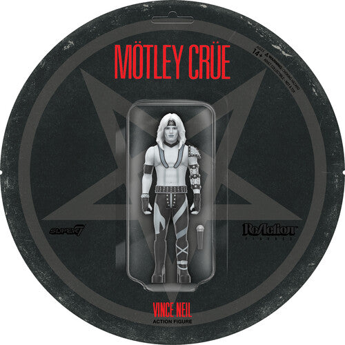 Motley Crue | Super7 - Motley Crue - ReAction Figures Wv2 - Vince Neil (Shout At The Devil - Black & White) (Collectible, Action Figure) | Action Figure