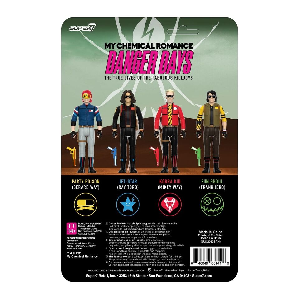 My Chemical Romance | Super7 - My Chemical Romance - ReAction Wv1 (Danger Days - Unmasked) - Jet Star (Unmasked) (Collectible, Figure, Action Figure) | Action Figure