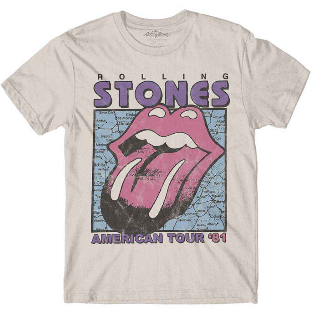 The Rolling Stones - American Tour Map | T-Shirt Neutral