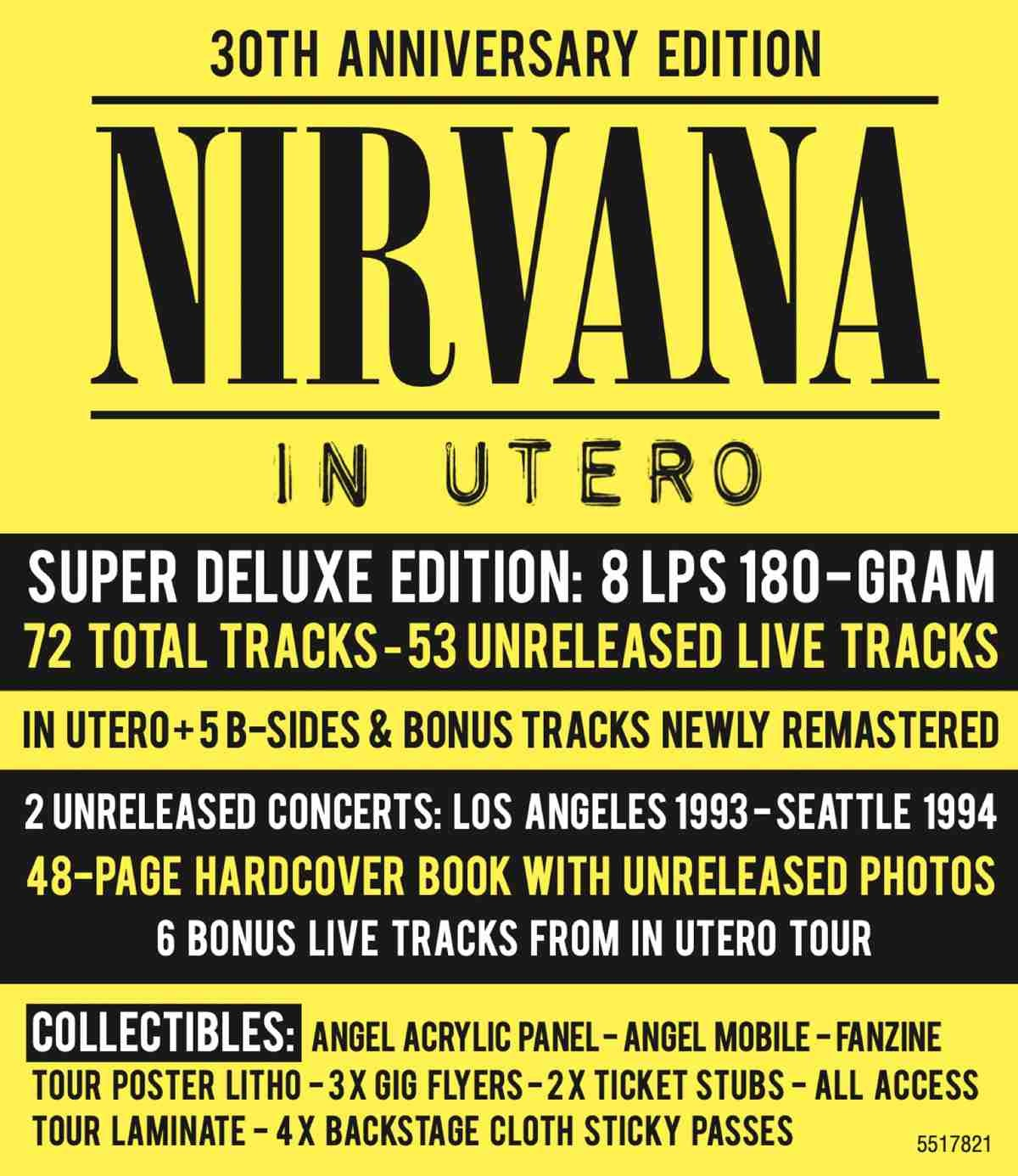 Nirvana - In Utero (30th Anniversary Edition) (Super Deluxe Edition, 8 Lp's, Boxset) | Vinyl