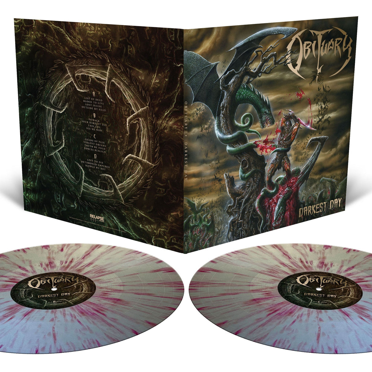Obituary - Darkest Day (Reissue) (Indie Exclusive) [Silver Blood Red Splatter Vinyl] [2LP] | Vinyl