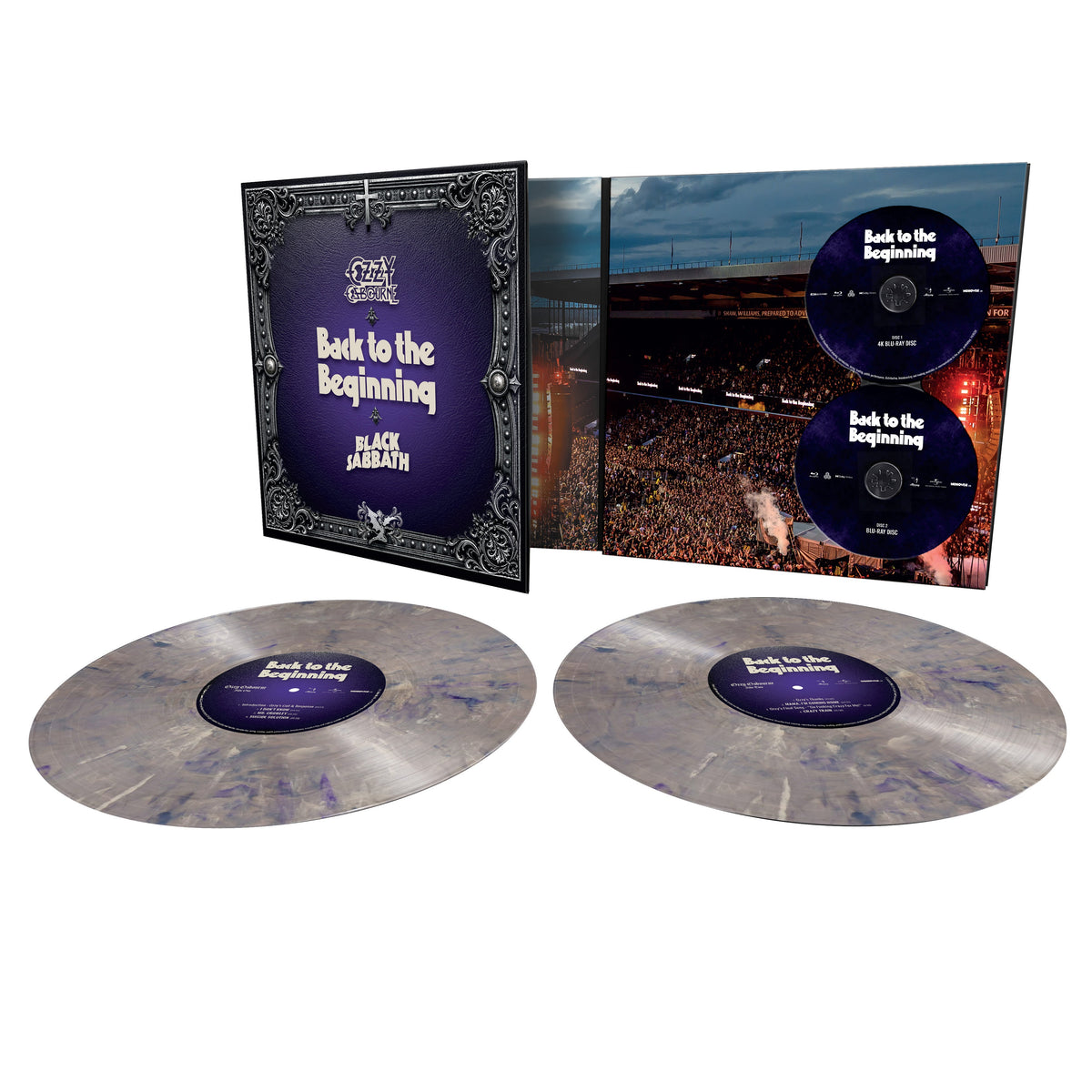Ozzy Osbourne & Black Sabbath - Back to the Beginning (Indie Exclusive) [Silver & Purple Vinyl] [2LP/Blu-ray/4 K UHD] | Vinyl