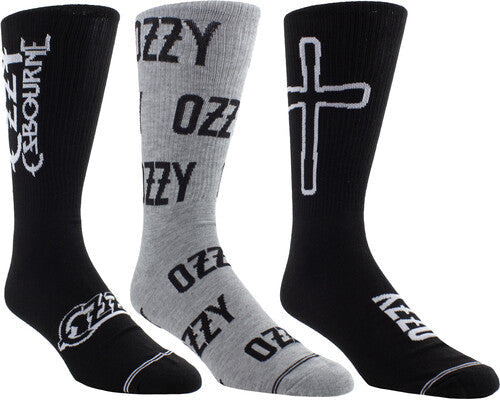 Ozzy Osbourne - Perri's - Ozzy Osbourne - Crew Socks (3 Pack Collector Guitar Shape Tin) (Large Item, Socks, 3 Pack) | Socks
