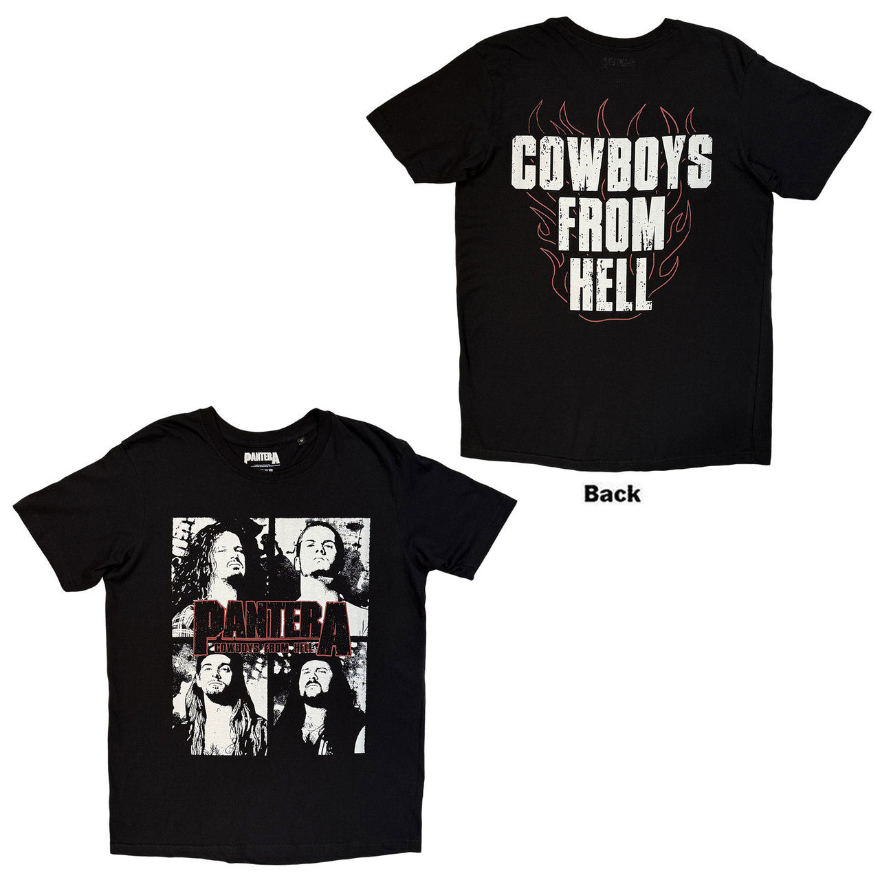 Pantera - Cowboys From Hell Flames Unisex T-Shirt (Black) | Apparel