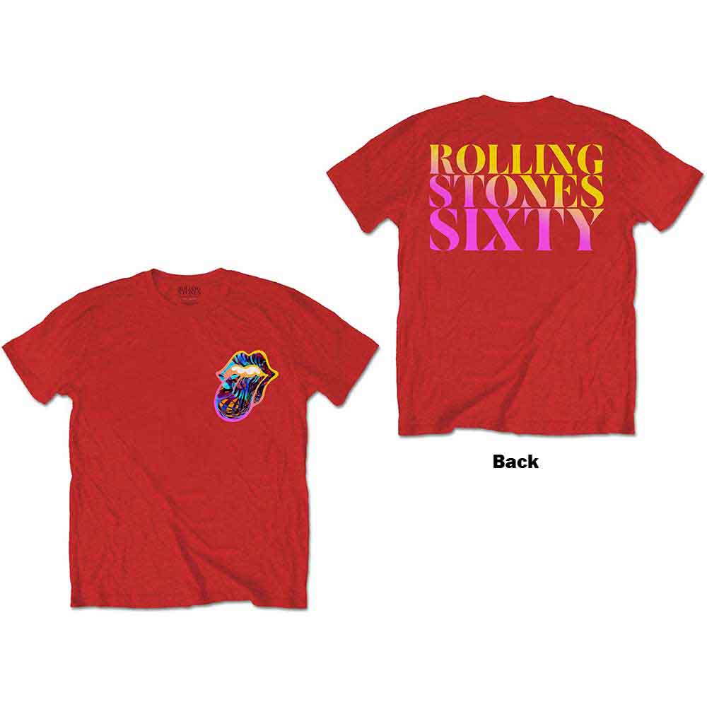 The Rolling Stones - Sixty Gradient Text | T-Shirt Red