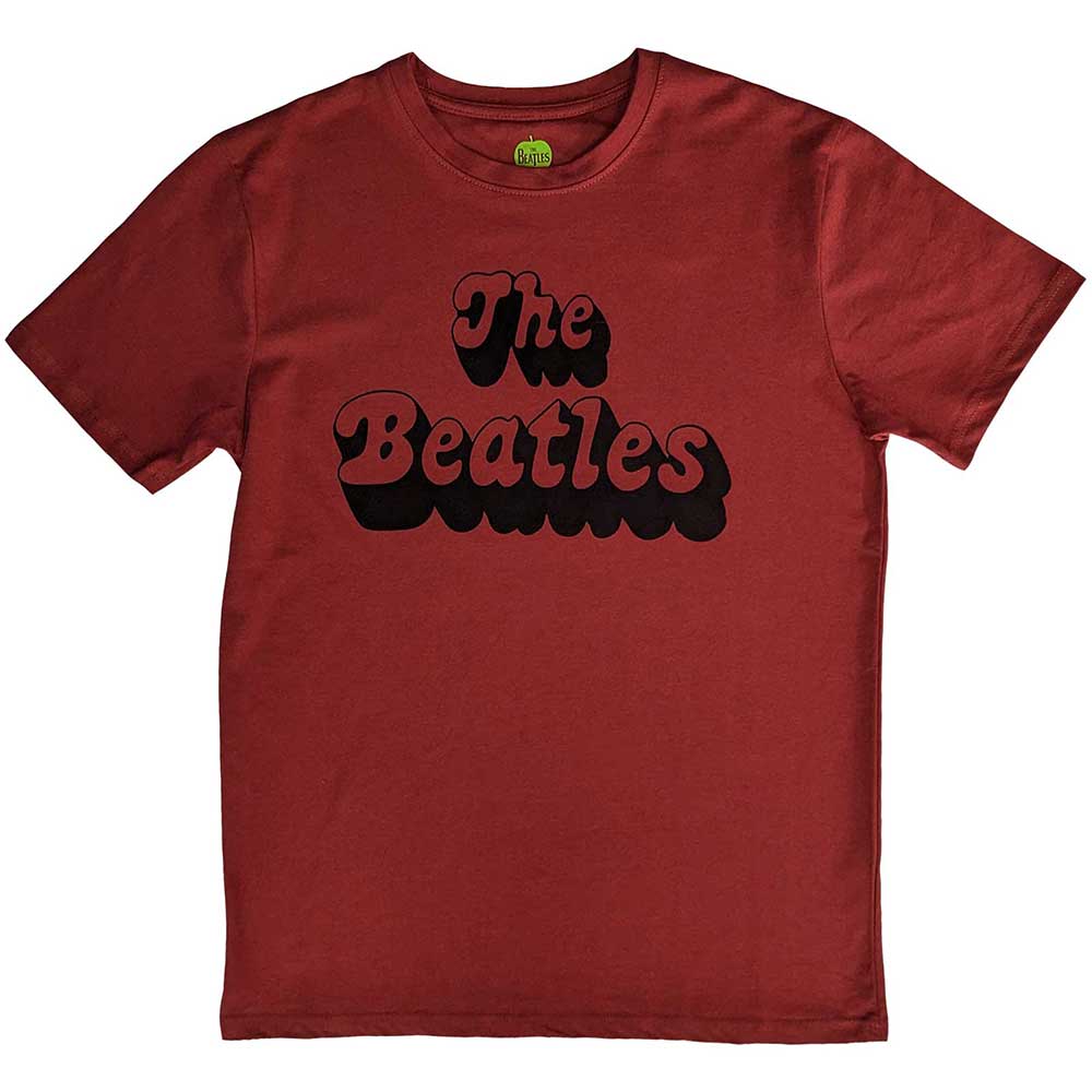 The Beatles - Text Logo Shadow | T-Shirt Red
