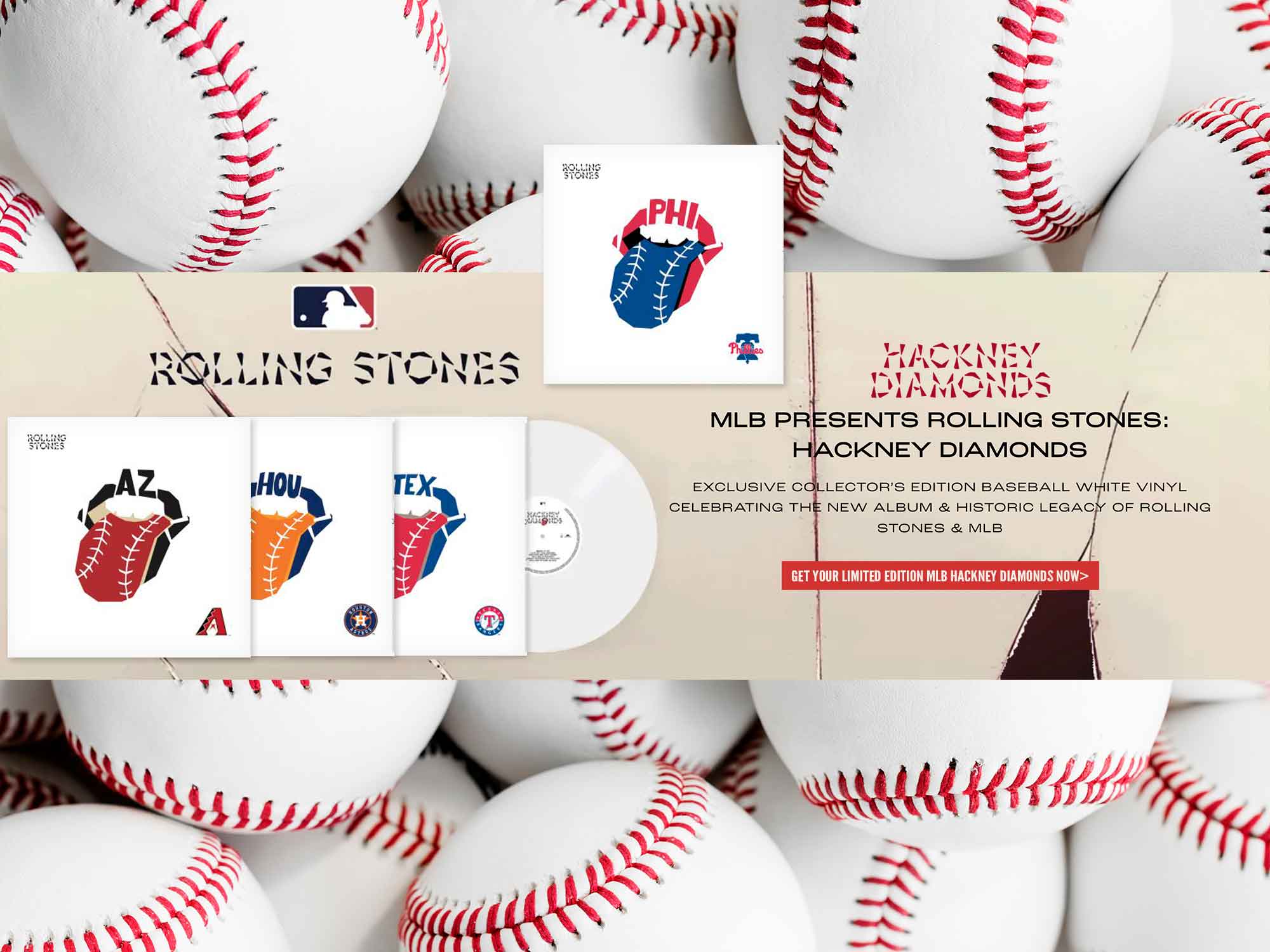 The Rolling Stones x Toronto Blue Rays Vinyl MLB Hackney Diamonds