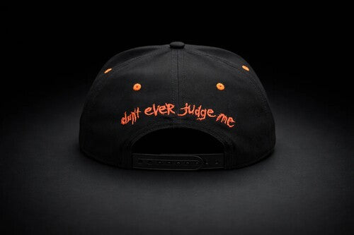 Slipknot - Slipknot - Embroidered Logo with Don't Judge Underbill - 6 Panel Flatbill Snapback Cap - Black/Red | Hat