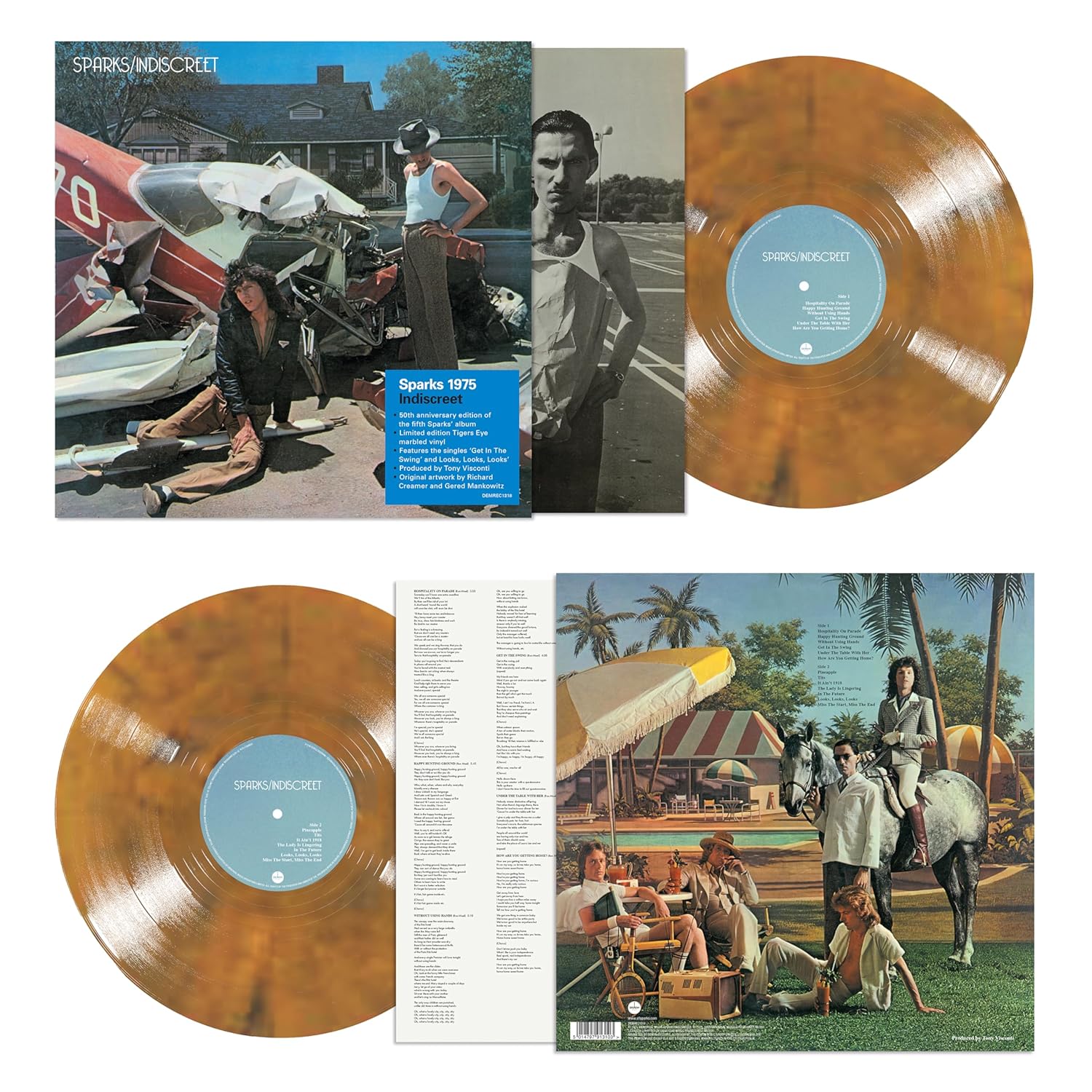 Sparks | Indiscreet: 50th Anniversary Edition (Limited Edition, "Tiger's Eye" Colored Vinyl) [Import] | Vinyl