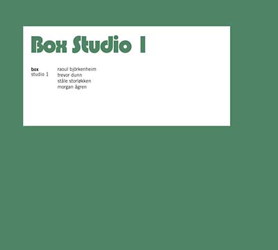 BOX - Studio 1 | CD
