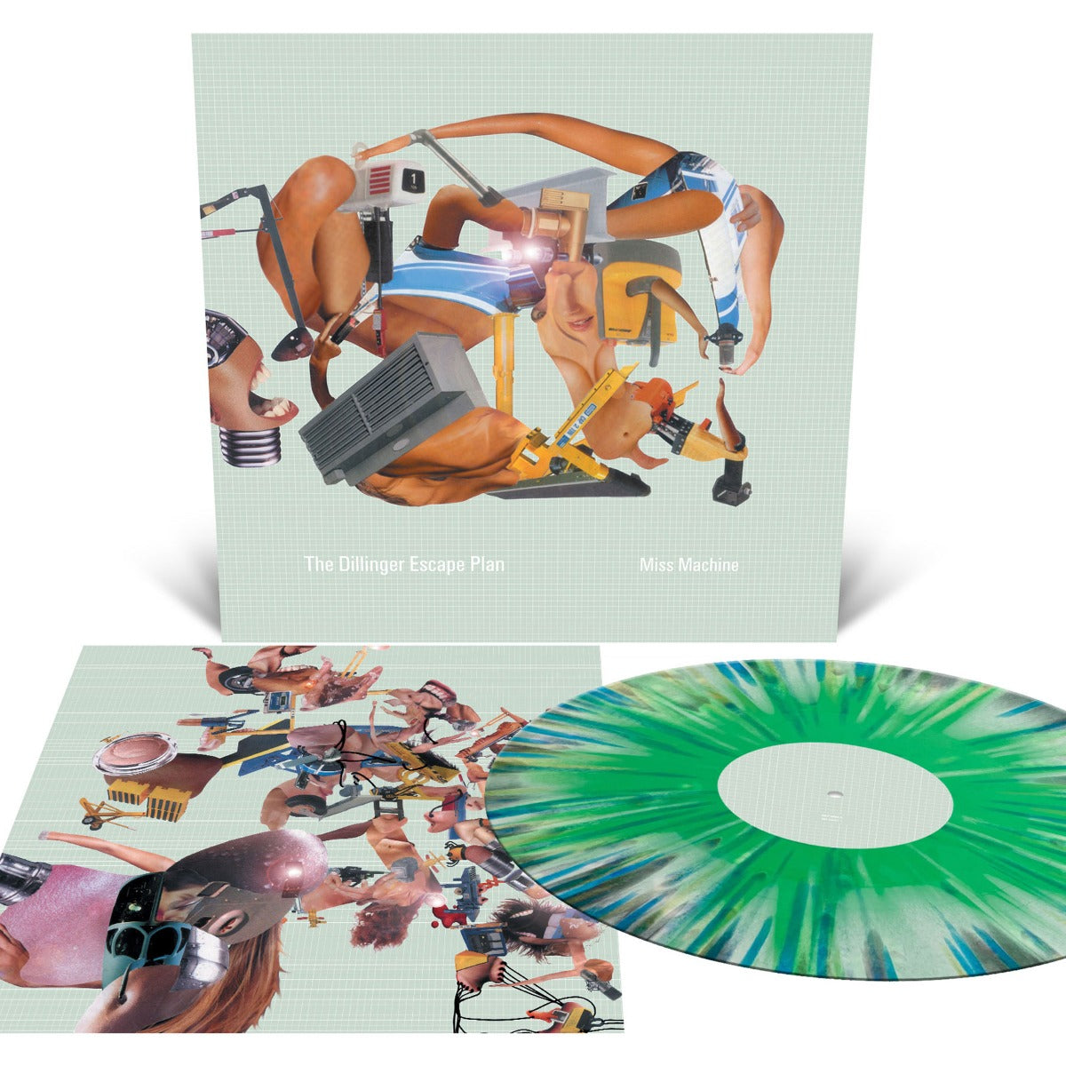 The Dillinger Escape Plan - Miss Machine (Mint Green, White and Metallic Silver Tri Color Merge with Mustard, Cyan Blue and White Splatter) | Vinyl