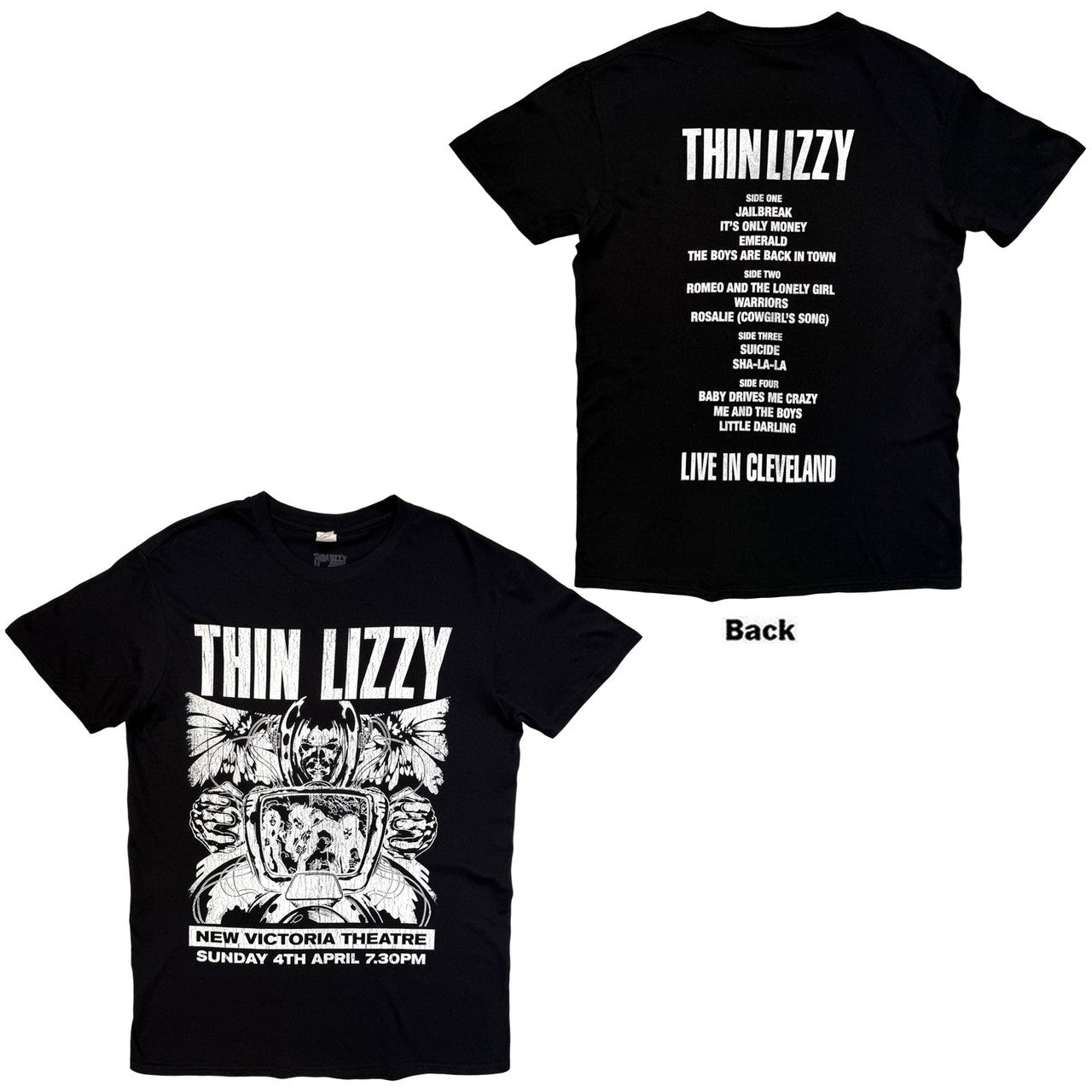 Thin Lizzy - Jailbreak Flyer Cleveland ’76 Unisex T-Shirt (Black) | Apparel