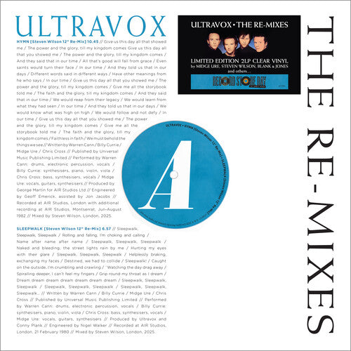 Ultravox - Re-Mixes (2Lp/Clear Vinyl) [Rsd 4.18.26] | Vinyl