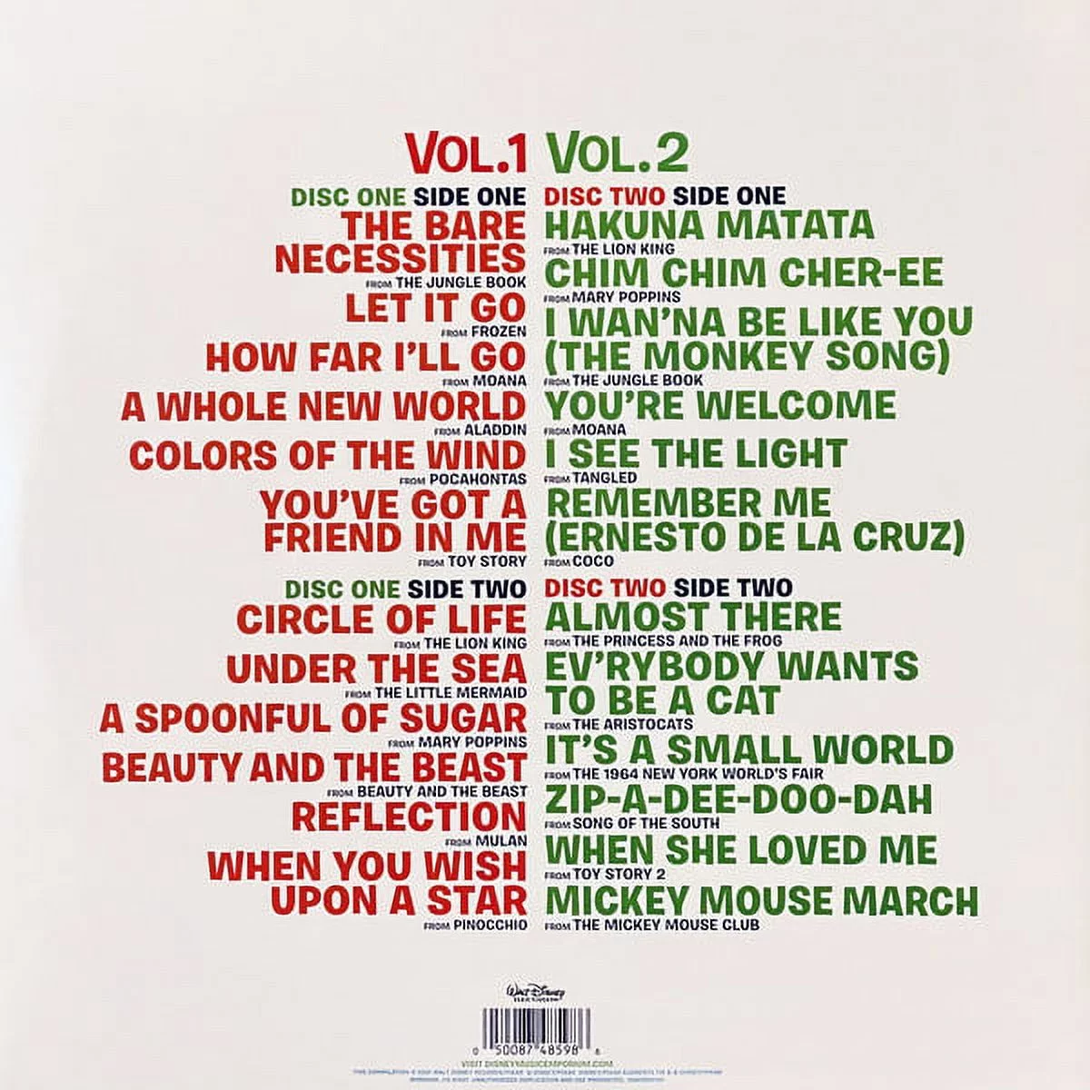 Various Artists | Disney Ultimate Hits Vol.1 & 2 (Limited Edition, Green & Blue Vinyl) (2 Lp's) | Vinyl