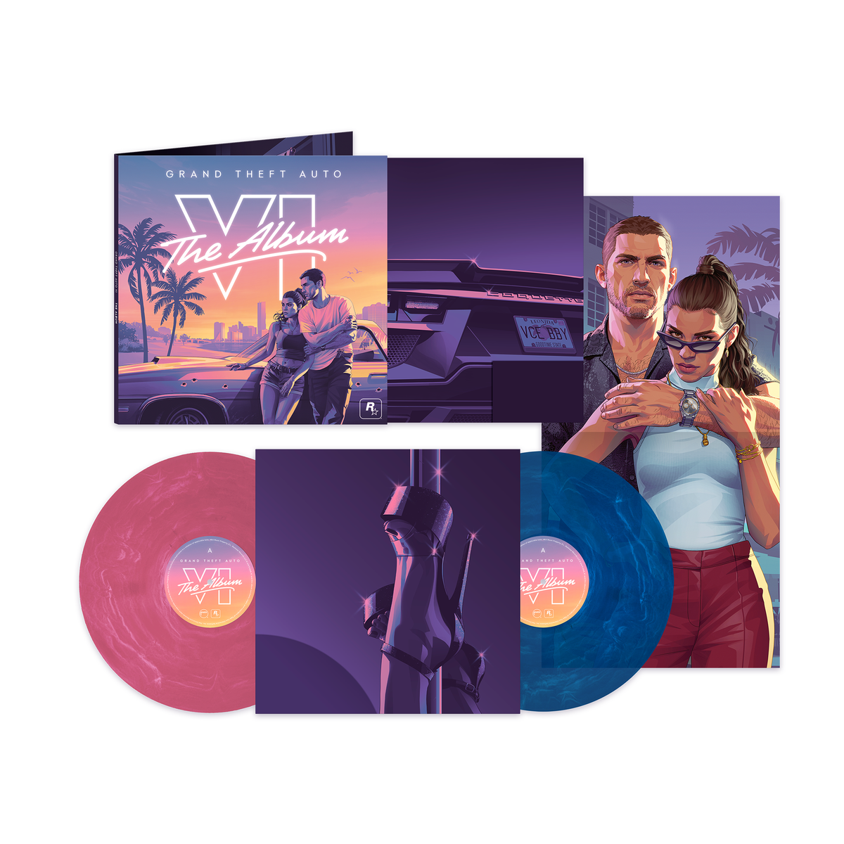 Various Artists - Grand Theft Auto Vi: The Album (Original Soundtrack) (Indie Exclusive) [Pink, Blue Marble] | Vinyl