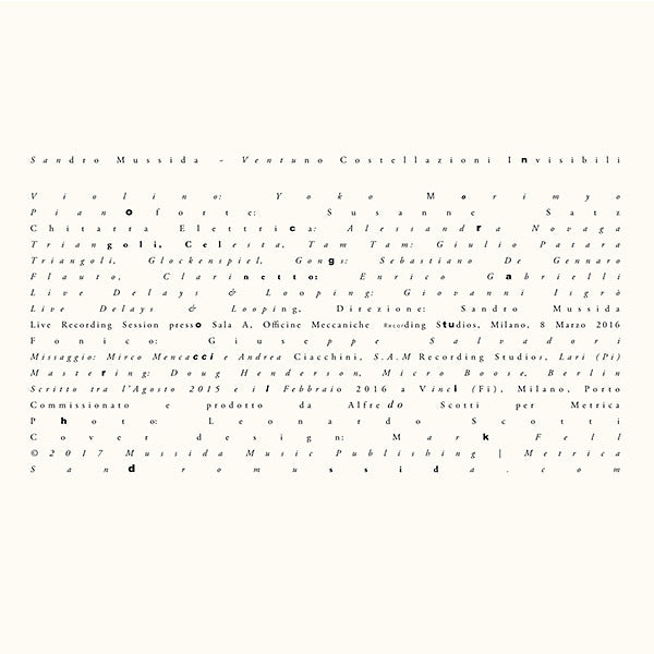 SANDRO MUSSIDA - Ventuno Costellazioni Invisibili | Vinyl