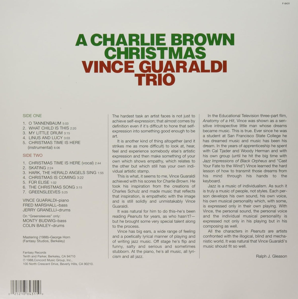 Vince Guaraldi Trio - A Charlie Brown Christmas Vinyl LP (CHRISTMAS RED VINYL) | Vinyl