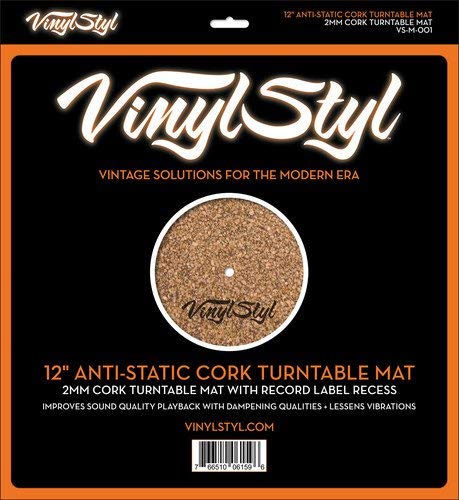 Vinyl Styl | 12" Anti-Static Cork Turntable Mat | Turntable Accessories