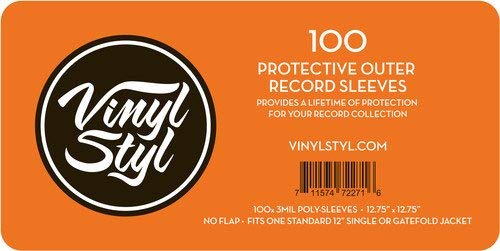 Vinyl Styl - 12.75" X 12.75" - 3 Mil Protective Outer Record Sleeve 100CT | Turntable Accessories